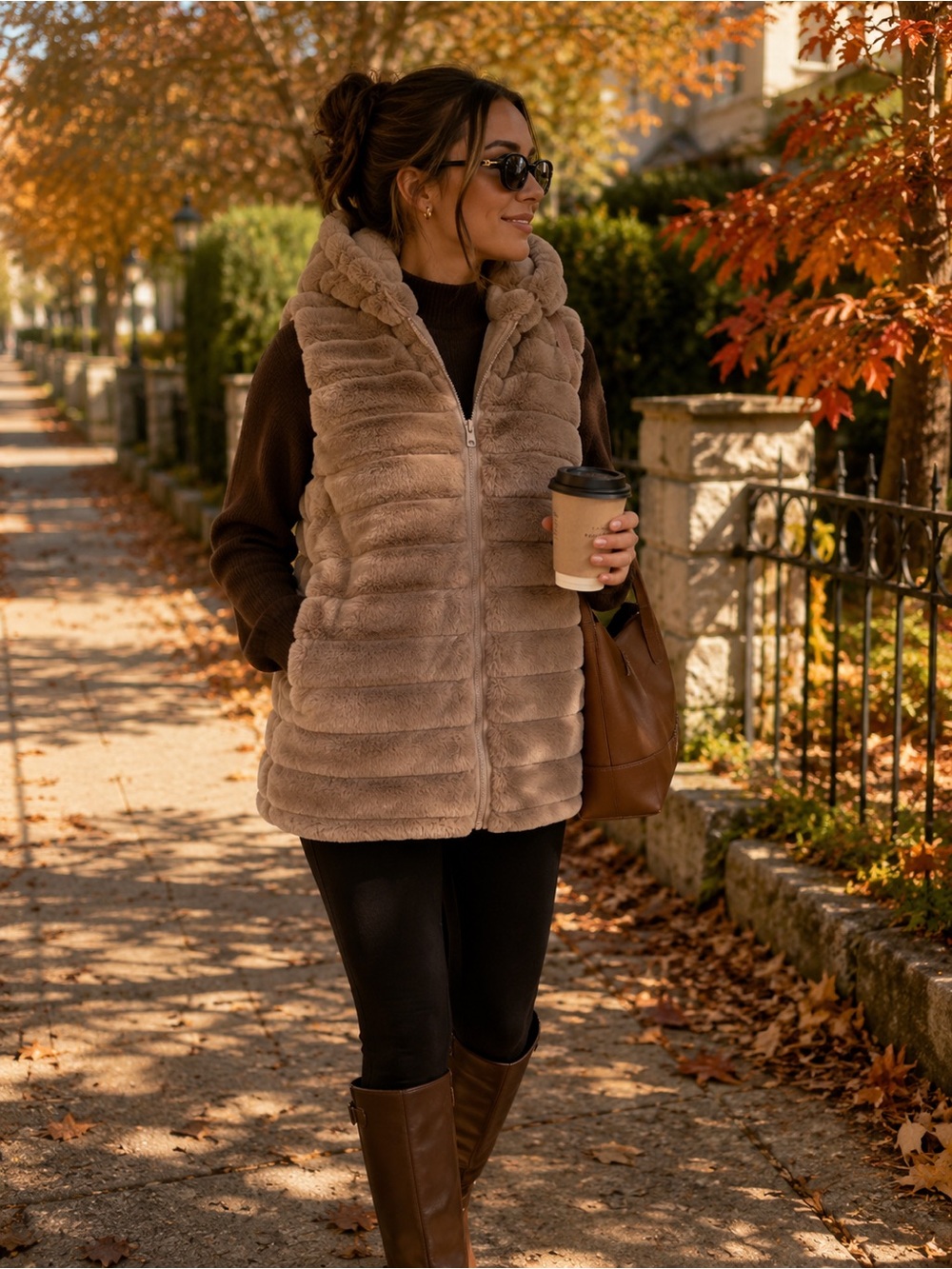 Be Boundless Reversible Faux Fur Puffer Vest – XXL 🤎